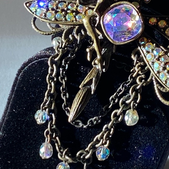 Vintage Kirks Folly Aurora Borealis Dragonfly Fairy Brooch Pin - Picture 16 of 16